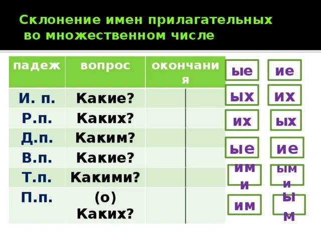 Лучшему другу падеж прилагательного. Таблица склонение прилагательных во множественном числе 4 класс. Склонение имени прилагательного во множественном числе таблица. Склонение прилагательных по падежам во множественном числе 4 класс. Склонение имен прилагательных во множественном числе таблица.