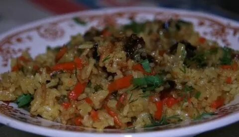 Рис с мясом морковью