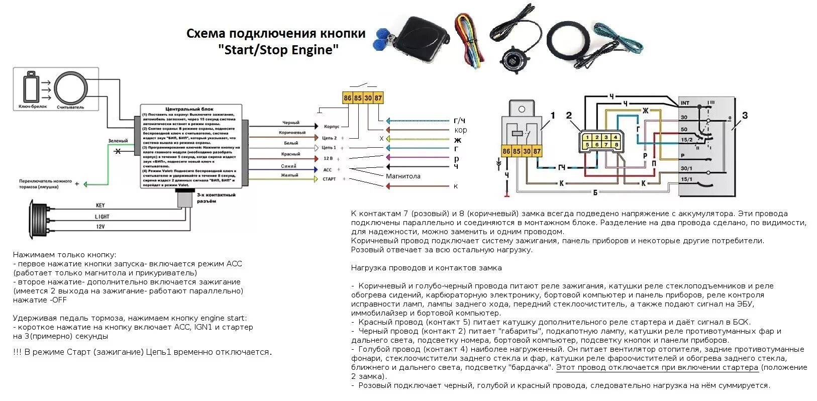 Зажигание старт стоп