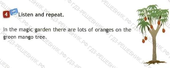 Spotlight 4 класс стр 70. In the Magic Garden there are lots of Oranges on the Green Mango Tree. Английский язык учебник 4 класс Pirates Fruit Salad. There are lots of Mangoes in a Magic Garden. Pirates Fruit Salad Spotlight 4 стр.45 упр.5.