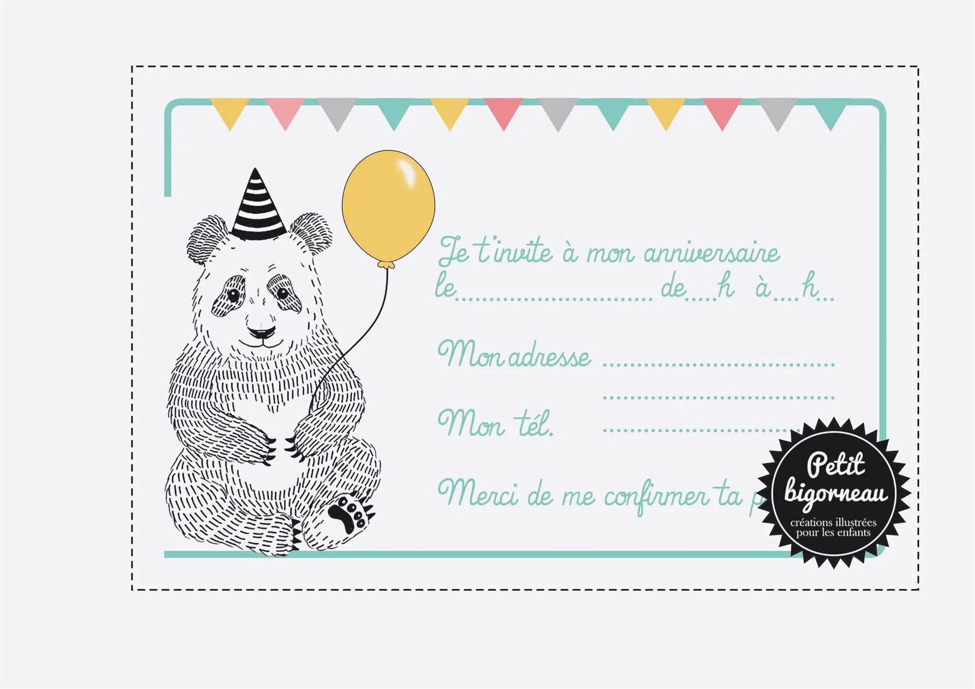 Carte d anniversaire. Invitation d'anniversaire. Carte d'Invitation. Carte d Invitation pour anniversaire.