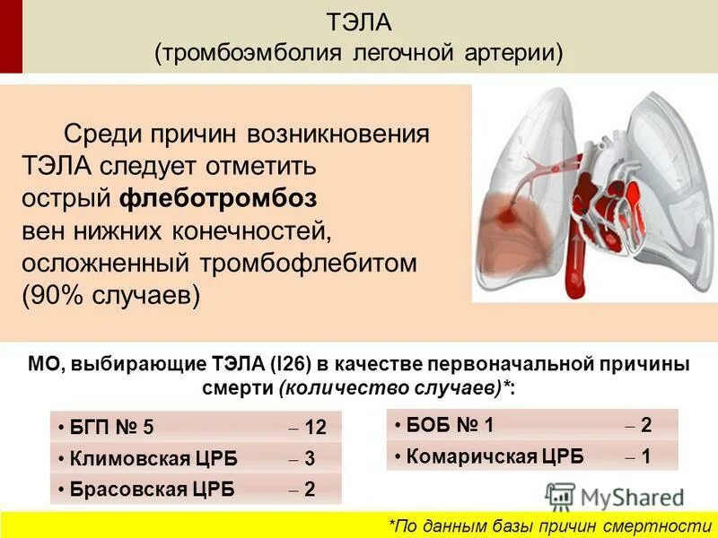 Тромбоэмболия артерий нижних