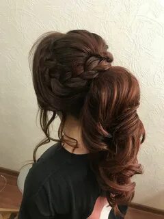 Прически вечерние длинный хвост