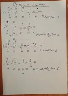 Структурные изомеры пентена