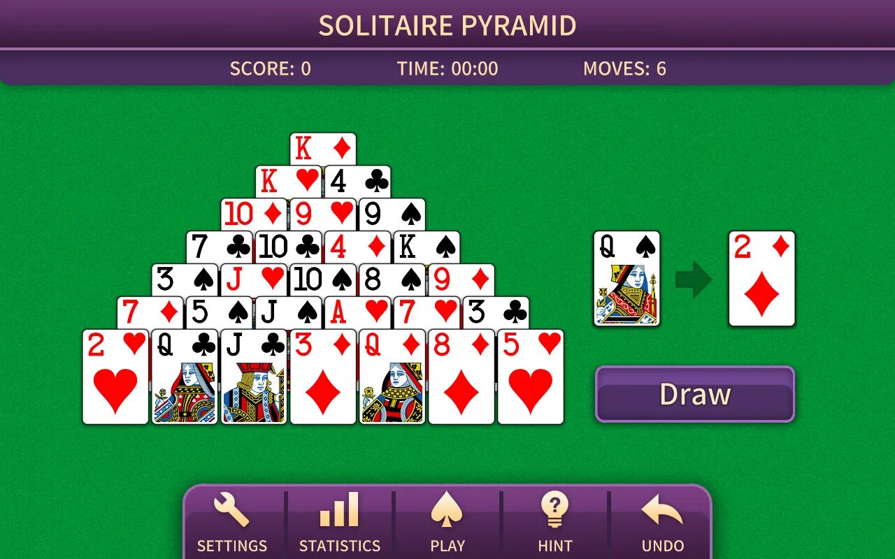 Пасьянс пирамида. Солитер. Pyramid Solitaire Classic.