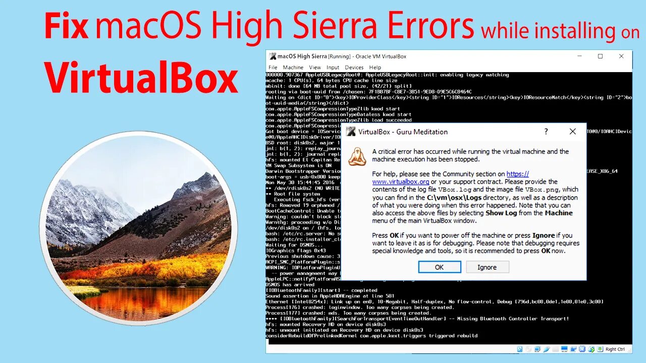 Критическая ошибка virtualbox. Guru meditation windows 10 virtualbox. mac os virtualbox. virtualbox error. mac os error.