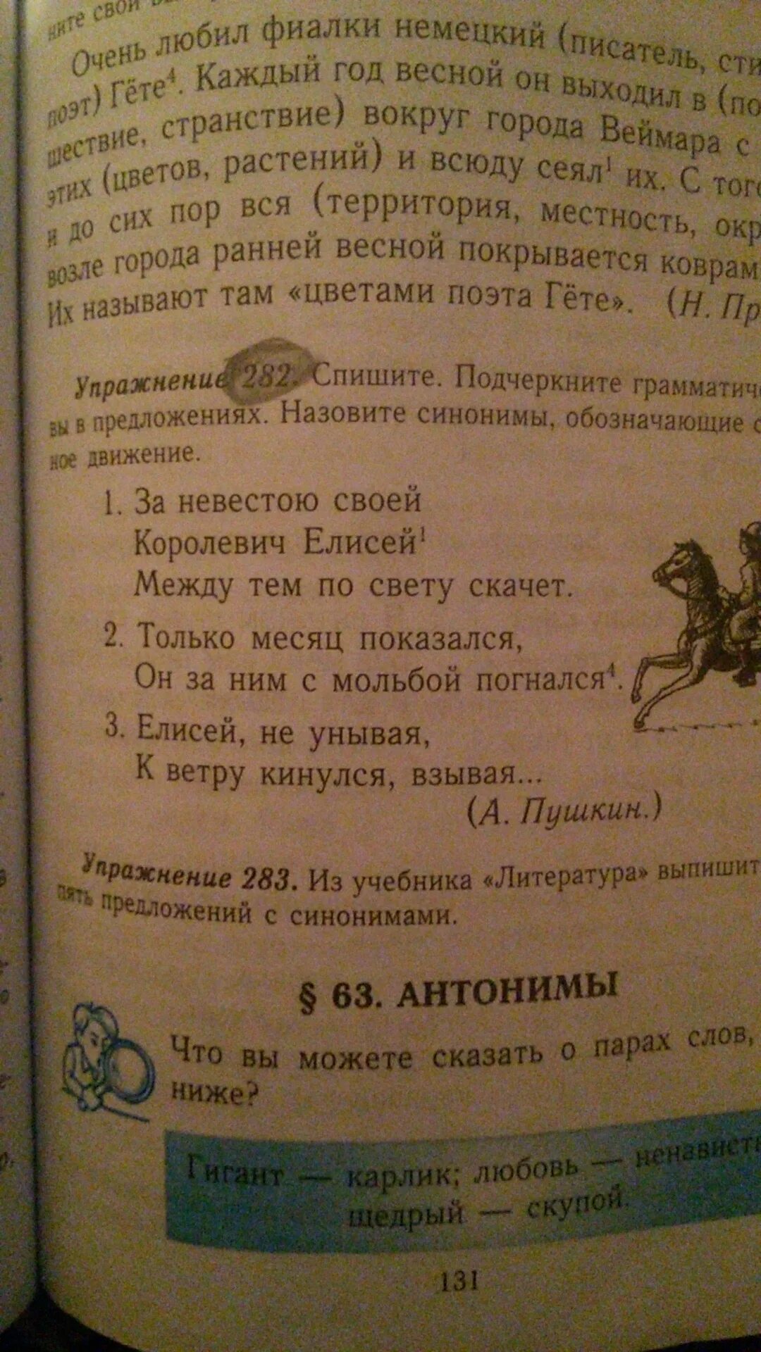 Как подчеркнуть синонимы 2 класс в предложении
