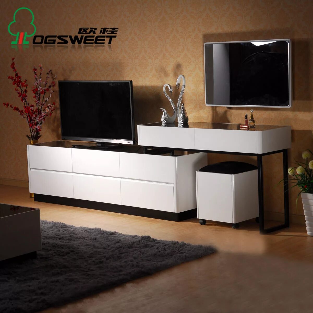 подвесная тумба с туалетным столиком. стенка в спальню с туалетным столиком. гостиная с туалетным столиком. тумба тв столекс 4/1 r xl. комод длинный.