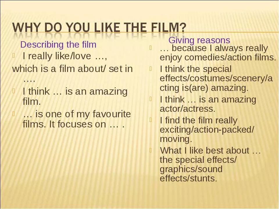 What kind of films you prefer