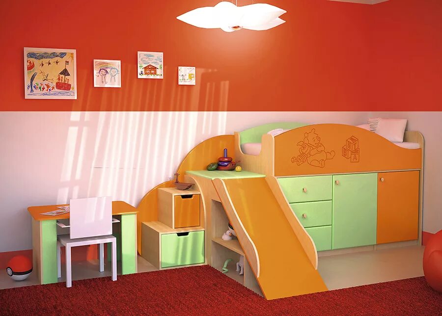 Мебель в комнату в новосибирске. Кровать с горкой. Детские кровати с горкой. Кровать чердак с горкой. Детская кровать с лесенкой и горкой.