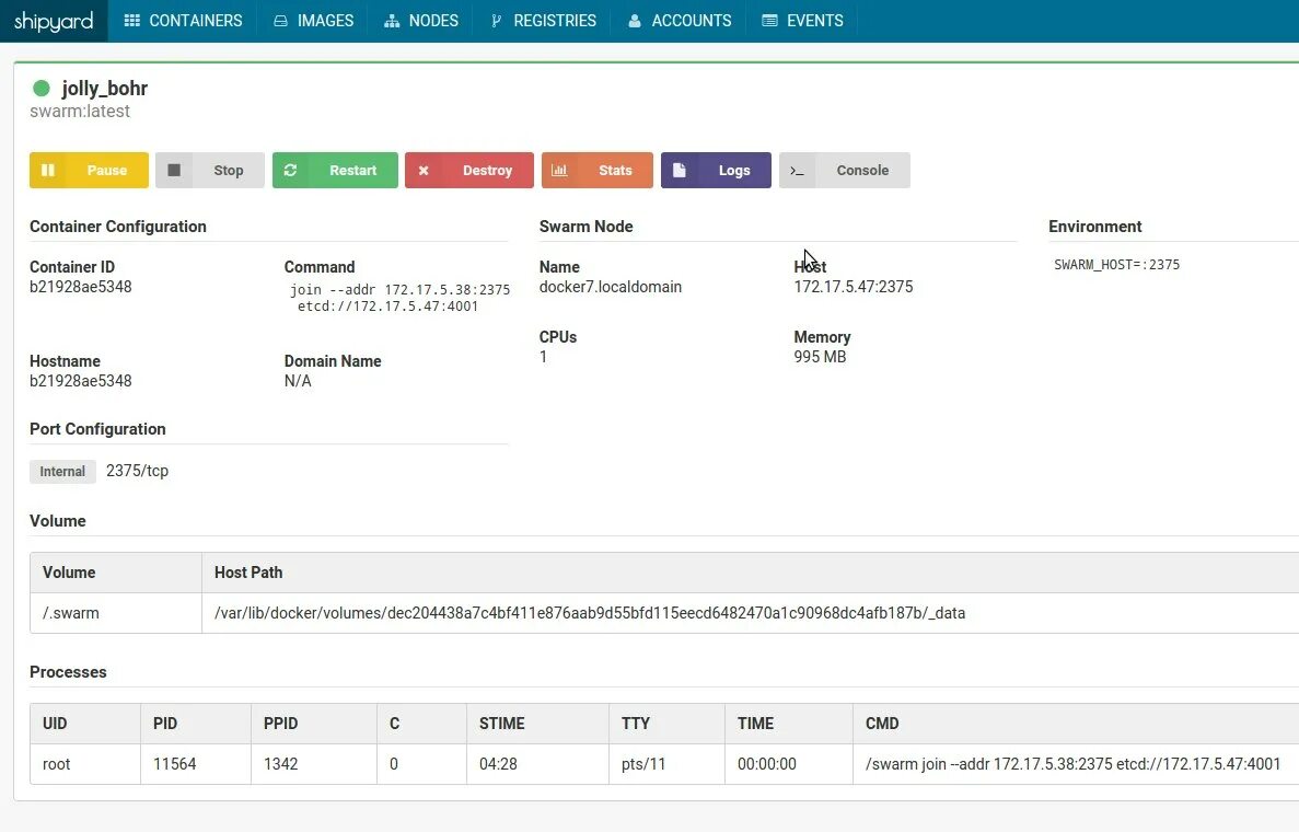 Container logs. Docker Swarm. Web docker Swarm. Docker web UI. Docker Swarm web UI.