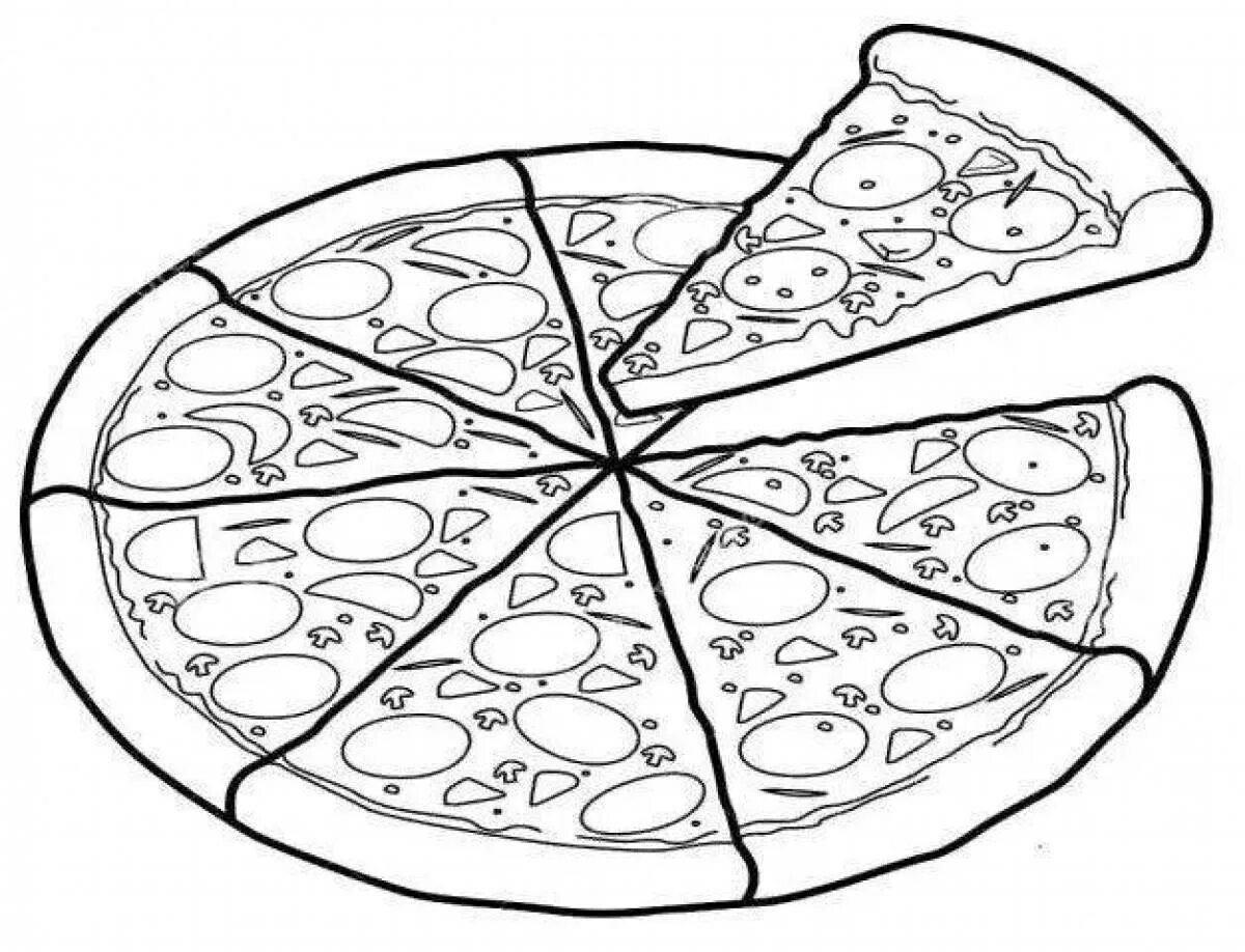 Трафарет куска пиццы. Пицца для распечатки. Пицца трафарет. Кусок пиццы. Пицца карандашом.