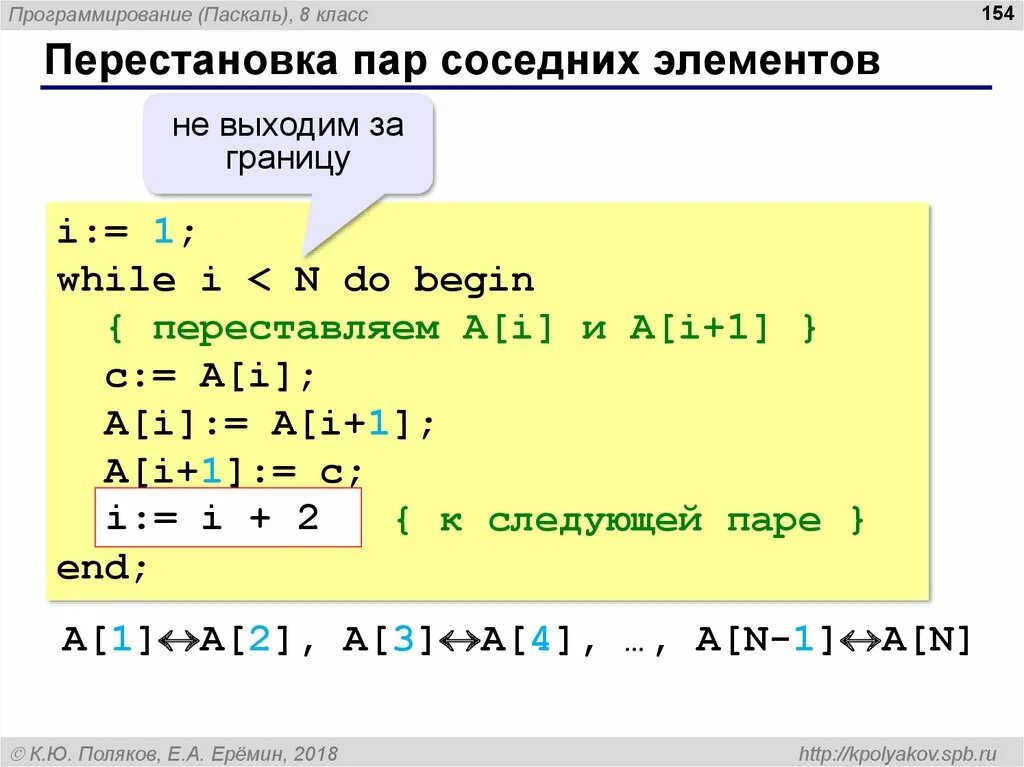 Основы программирования на языке Паскаль. Массив в Паскале. Паскаль перестановка пар соседних элементов. Массив в Паскале пары. Список списков pascal