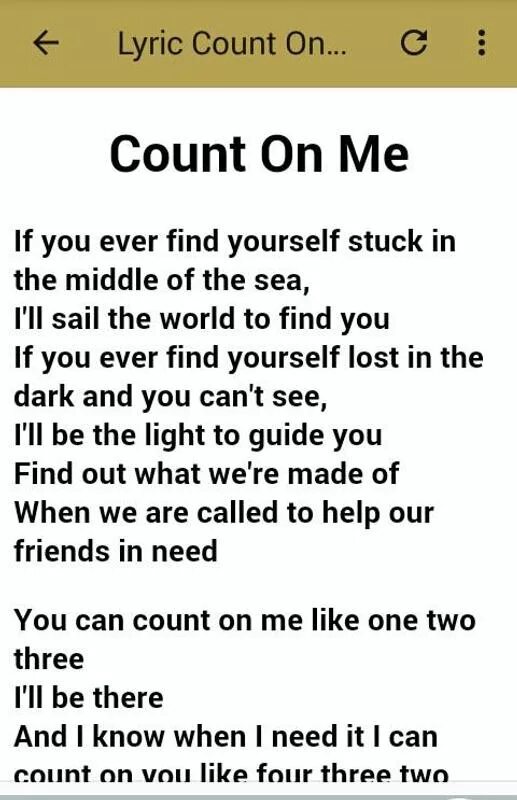 Count on me текст