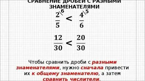 Сравнение дробей 13 18 и 11 15