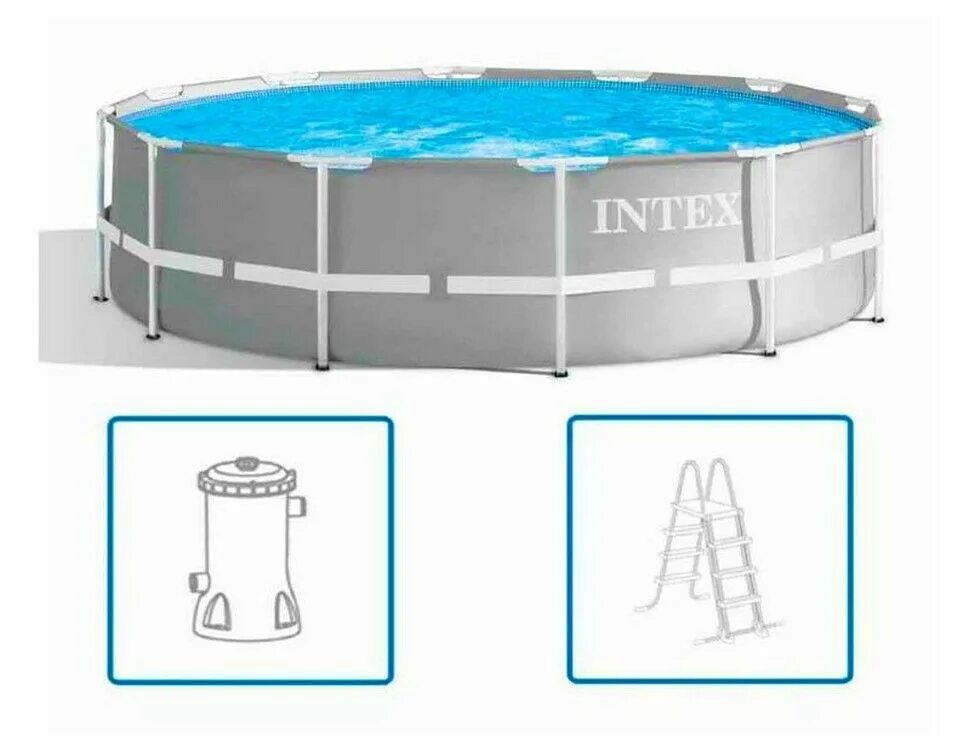Бассейн 366 99 см intex. Каркасный бассейн intex prism frame 26716 (shelf box), 366x99 см (фильтр+лестница). бассейн интекс каркасный 366х122см. intex 26716 бассейн каркасный prism frame 366х99см. бассейн на даче.