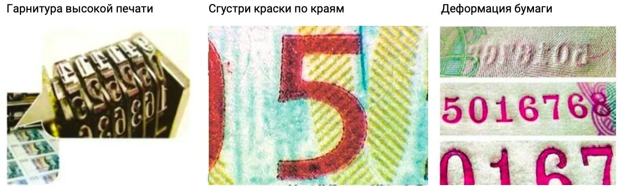 Металлографская печать на банкнотах. Высокий способ печати на банкнотах. Высокий способ печати на банкнотах. Высокая печать. Оттиск высокой печати.