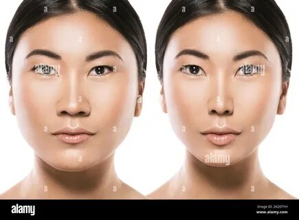 Transformation of Asian woman. 