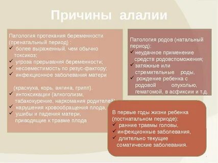Биологический фактор возникновения алалии