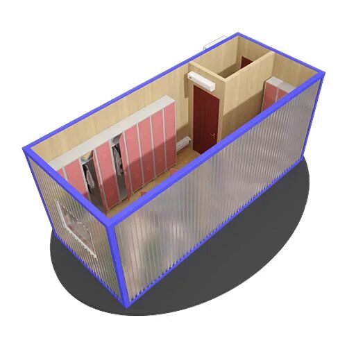 Стандартный заказ. Блок модульная раздевалка 3000х6000. Блок-контейнер раздевалка (9,0м х 3,0м х 2,7м). Блок-контейнер Краус. Блок контейнер бытовка раздевалка.