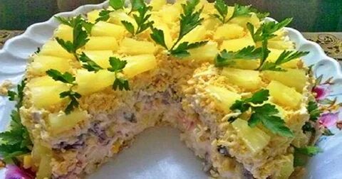 Салат с ананасом рецепт простой и вкусный