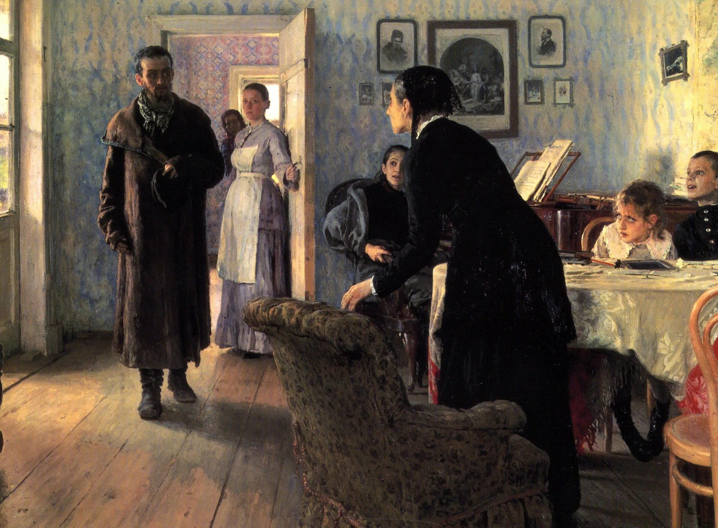 Ранний приезд. «Не ждали» и.Репин (1884—1888). Репин 1884 не ждали. И Е Репин не ждали. «Не ждали» Ильи Ефимовича Репина.