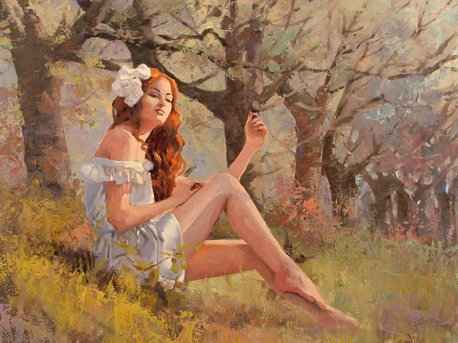 Y l ru. Американский художник Mark Arian. Картина девушка. Рыжие женщины в живописи.