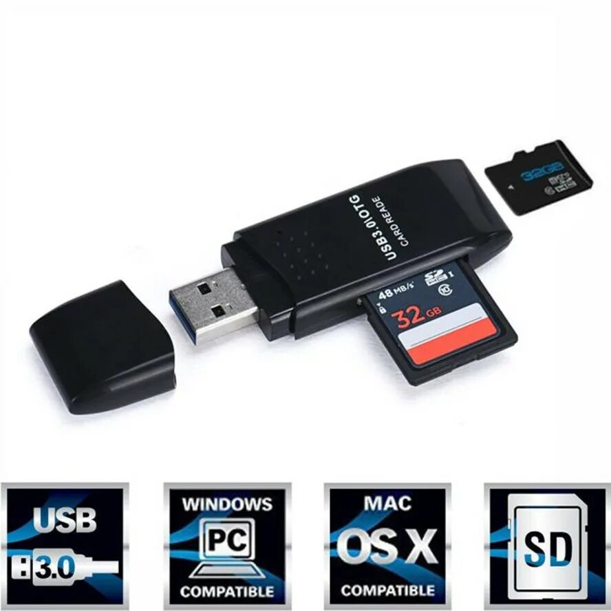 Переходник для карты памяти в компьютер. Usb адаптер карты памяти микро sd. адаптер картридер tf/sd usb-c microusb usb 3.0. usb картридер 3.0 3 microsd. картридер usb 3 0 для sd, sdxc tf внешний.