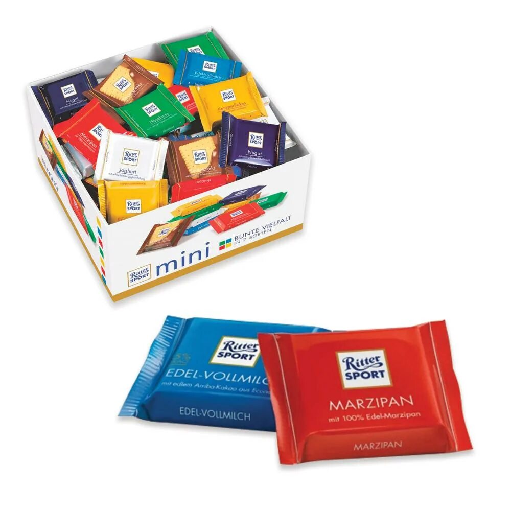 Шоколад Ritter Sport мини-ассорти. Ritter Sport, набор 7 вкусов, 84 плитки. Ritter Sport шоколад порционный набор 7 вкусов. Шоколад Ritter Sport мини-ассорти bunter Mix (7вкусов) 84шт/уп. Мини шоколад купить