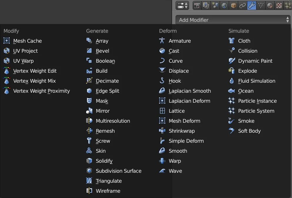 Blender modifiers. Add modifier. array и simple deform. modifiers. photoshop select modify append.