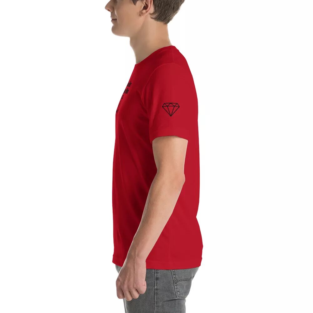 Red and choose. T Shirt from the Side. Person Black Shirt Side view. On the one Side on the other Side толстовка.