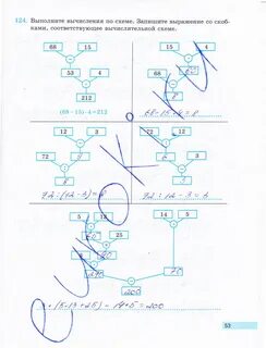 Выполни вычисления по схеме