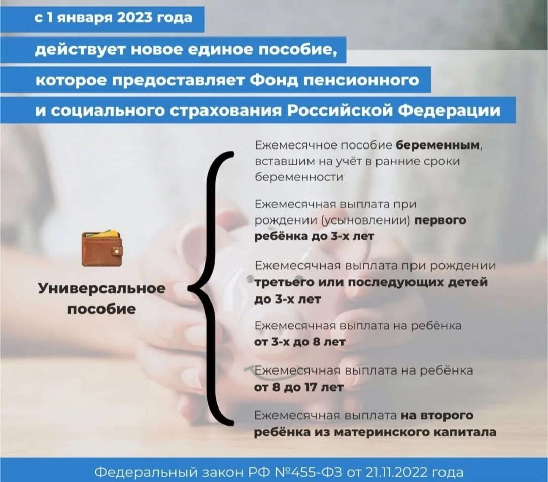 Универсальная выплата с 1 января 2023. Единое универсальное пособие 2023. Новое универсальное пособие с 1 января 2023. Универсальное пособие с 2023 года.