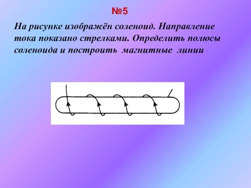 Определите магнитные полюсы катушки с током изображенной. Нарисовать магнитные линии соленоида. Магнитные полюса соленоида. Как определить полюсы соленоида. Направление тока в соленоиде.
