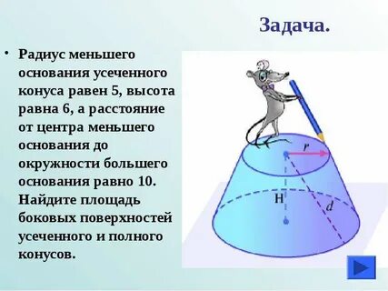 Высота усеченного конуса равна 5