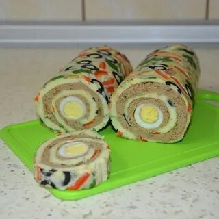 Рулеты из печени с начинкой