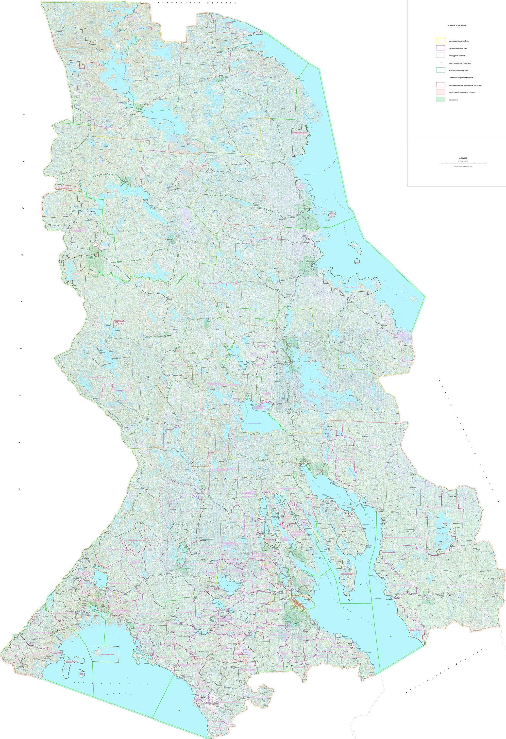 карта охотугодий карелии