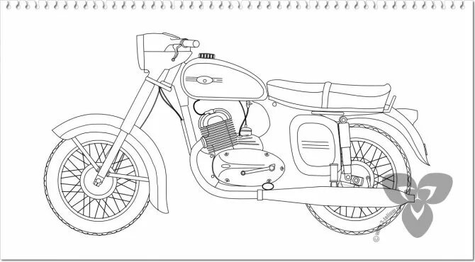 Ява 350 раскраска. Ява 350 чертеж. Ява 638 рисунок. Jawa 638 рисунок.