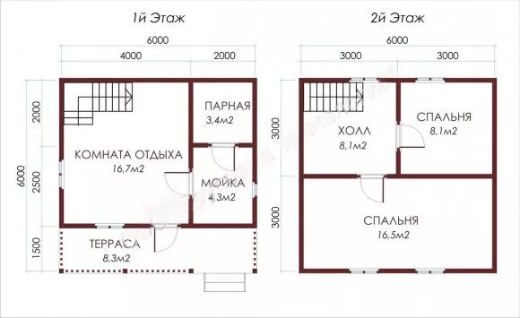 Баня из бруса 6х6, 6х4, 4х4, 6х5. Проекты, цены, комплектация