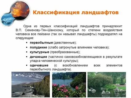 Какие ландшафты относятся к естественным
