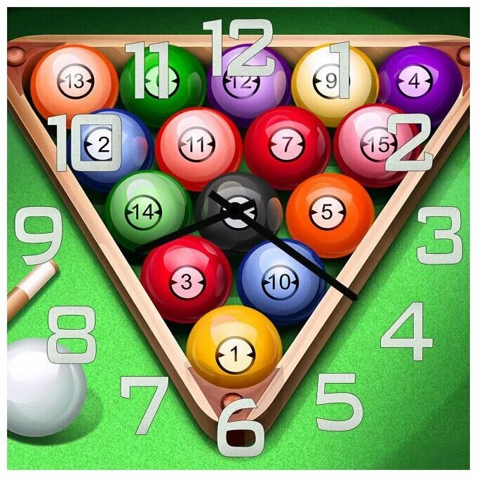 Бильярд "8 Ball Pool". Шары для бильярда. Разноцветные бильярдные шары. Бильярдные шары с цифрами. Часы 8 pro игра