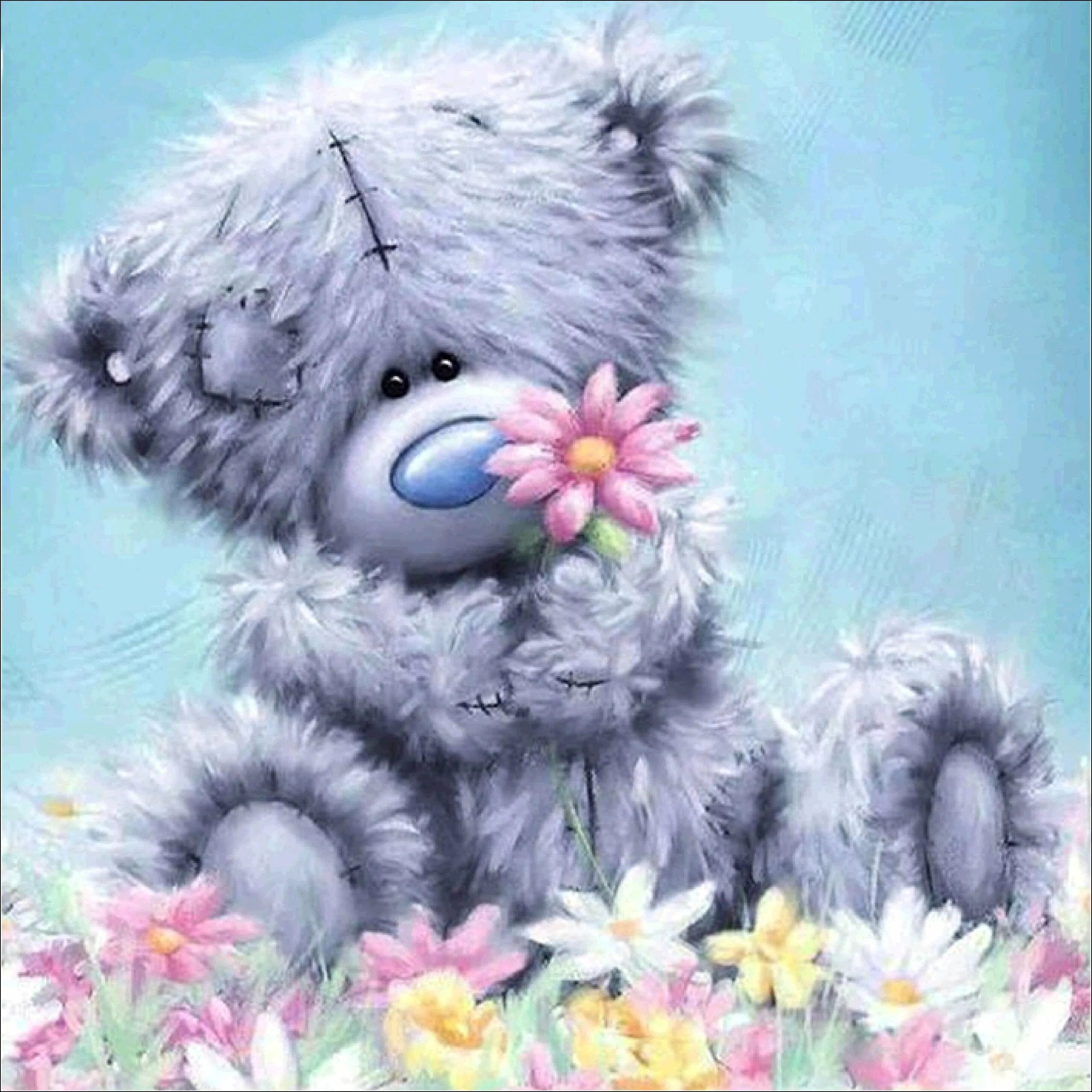 Доброе утро медведь картинки. Мишка с цветами. Мишка Тедди. Медвежонок с цветами. Мишка Тедди с цветами.
