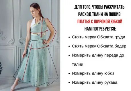 Сколько нужно ткани на пошив платья