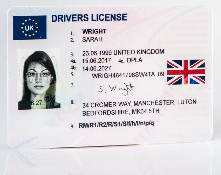 Uk drive. ID карта Великобритании. Uk Driver License. ID Card в Британии.