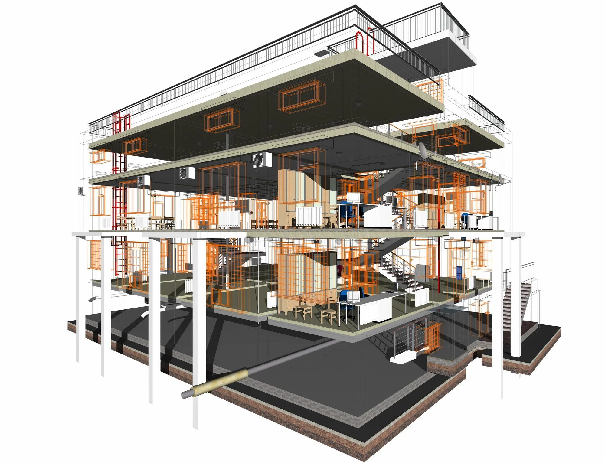 Разрез бизнес. Проект двухэтажного офиса. Бизнес центр в разрезе. Торговый центр в разрезе. Высота этажа торгового центра.