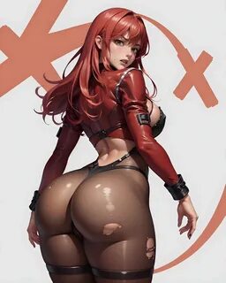 ai generated, ass, bodysuit, breasts, cropped jacket, female, from behind, ...