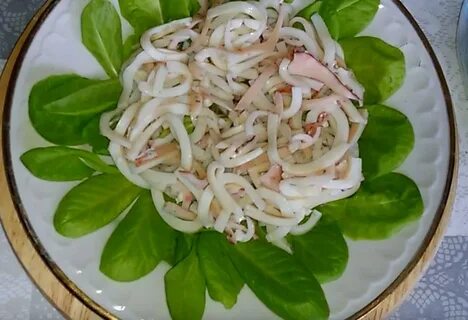 Салат из кальмаров рецепт вкусный пошаговый