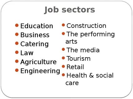 Job sectors