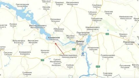 Каменское на карте