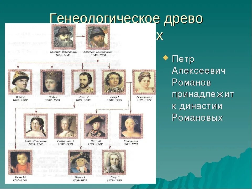 Начало династии романовых какой век. Родословная Древо Петра 1. Древо династии Романовых 1613-1917. Древо семьи Романовых от Петра 1.